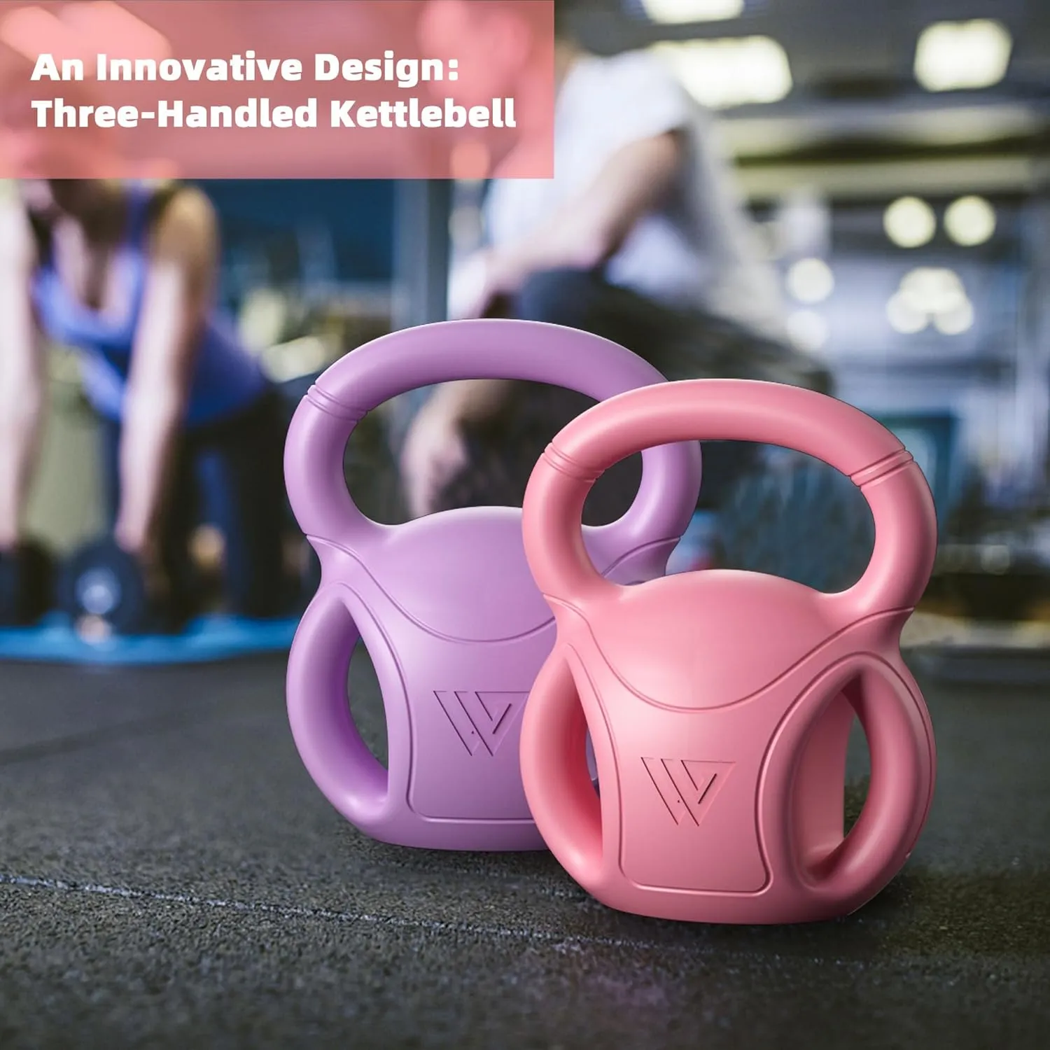 RUNWE 3 Handle Kettlebells Weight - Weight for Women Options 5, 10, 15 and 20 LB for Russian Twists AB Exercise, Weightlifting and Core Fitness Exercise Home Gym [Single in Sold]