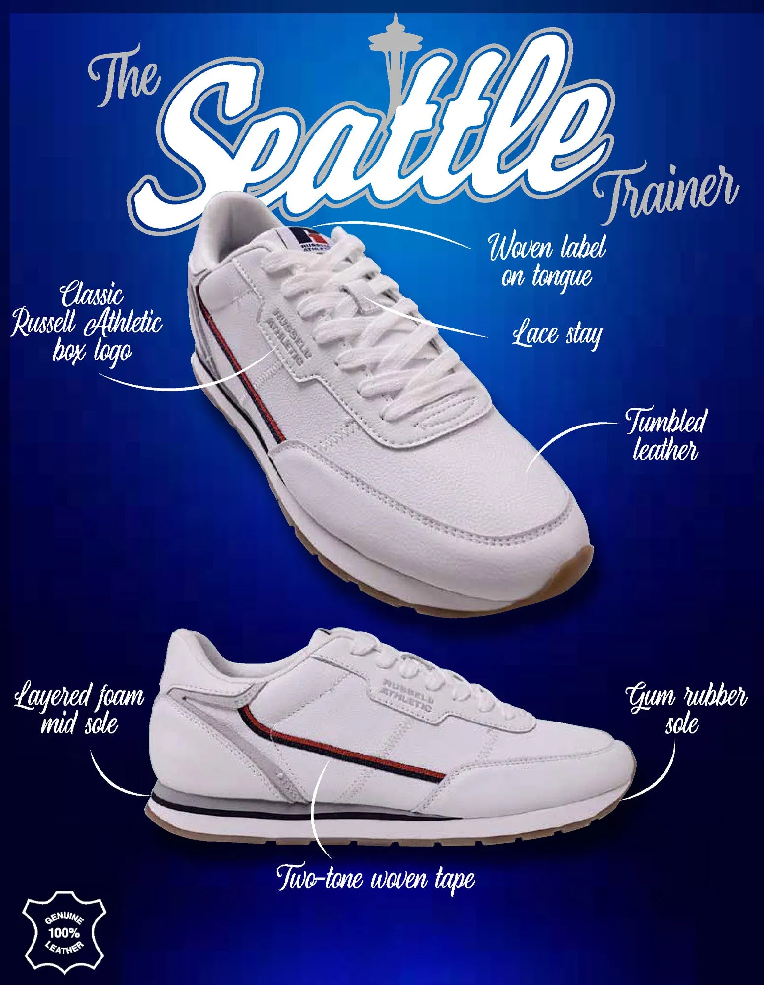 Russell Athletic Men's Seattle Trainer - White