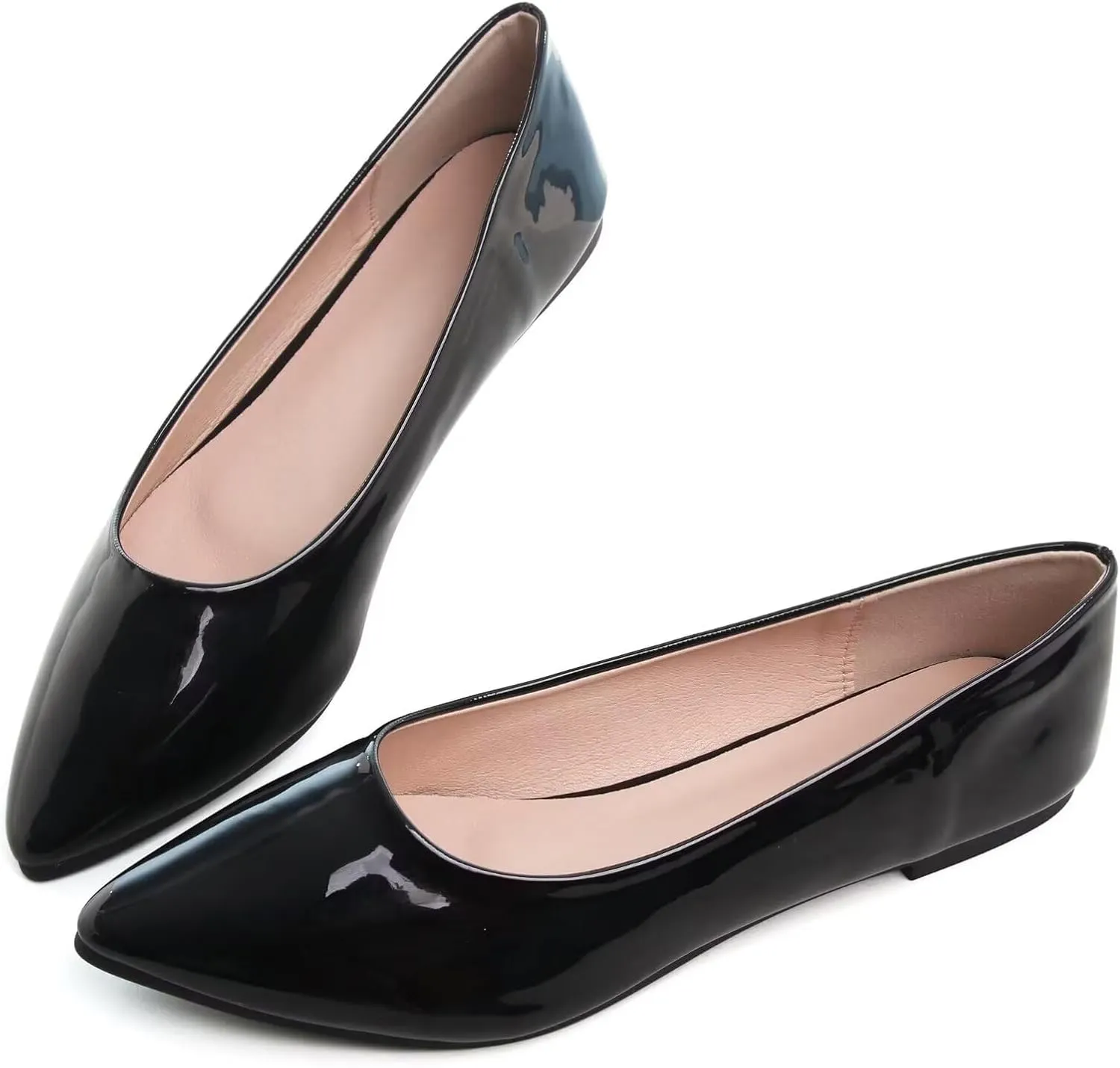SAILING LU Womens Suede Pointed Toe Ballet Flats Comfortable Wedding Party Casual Slip-On Ballerina Dressy Shoes for Women Walking Shoes