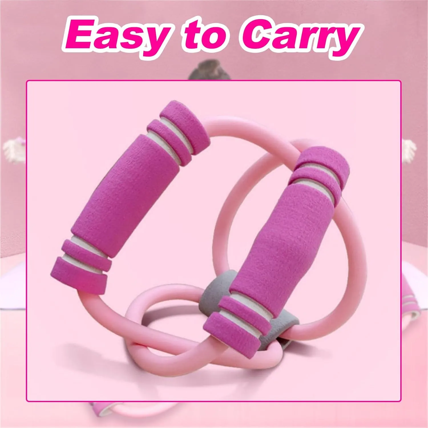 Saludea Resistance Band with Handles, Figure 8 Resistance Band for Exercise, Yoga Gym Fitness Pulling Rope, 8 Shaped Elastic Pull Yoga Tension Rope