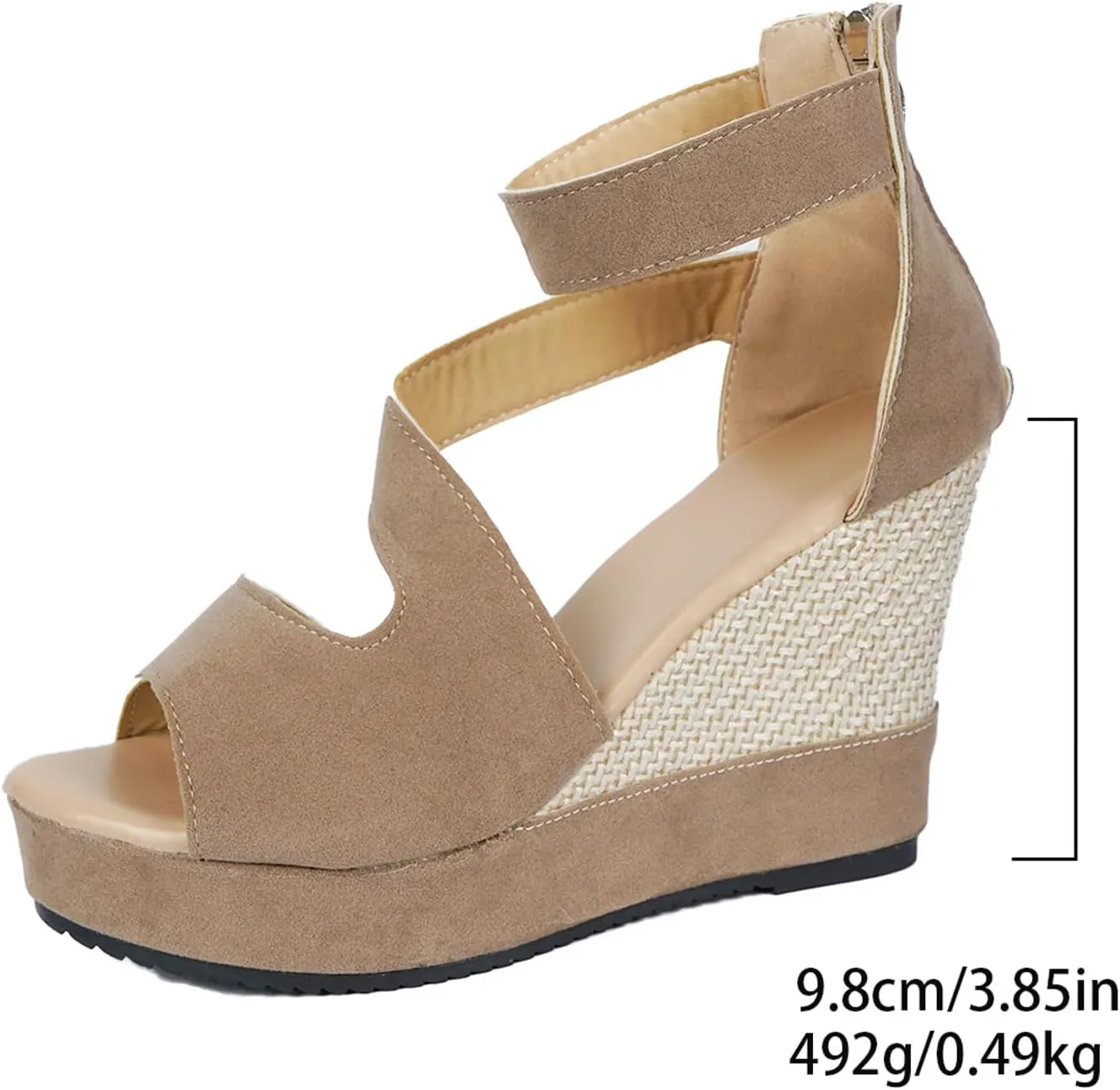 Sandal Espadrilles Flatform Wedge Thick Soled Wedge Heeled Women's Shoes Fashionable And Casual Fish Mouth Hollow Back