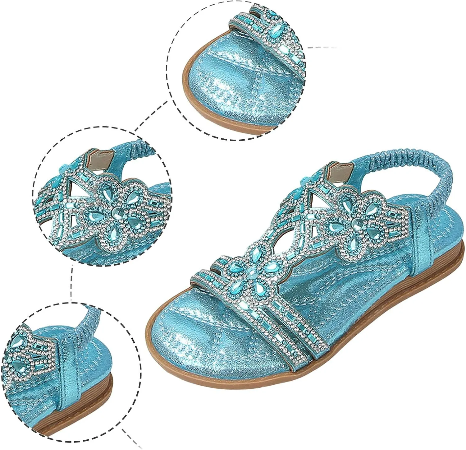 Sandals for Women Dressy Flat 2025, Comfortable Walking Vacation Slip On Dress Flats Sandal White Sandals for Women