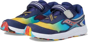 Saucony Ride 10 Jr Sneaker, Blue/Yellow, 4.5 Wide US Unisex Little_Kid