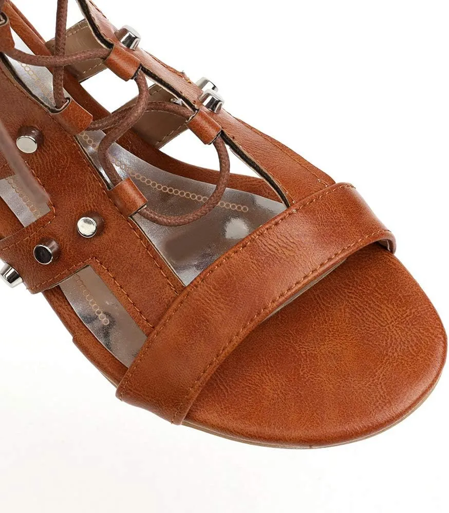 Scaoruki Women Classic Gladiator Sandals Flat Summer Boots