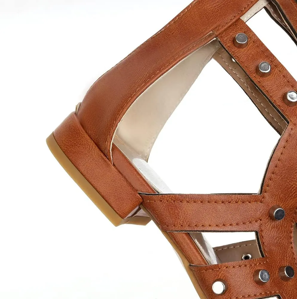 Scaoruki Women Classic Gladiator Sandals Flat Summer Boots