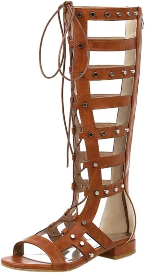 Scaoruki Women Classic Gladiator Sandals Flat Summer Boots