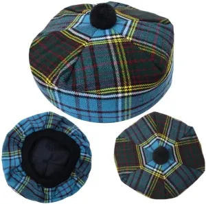 Scottish Hat Tam o' Shanter Tammy Jimmy Flat Bonnet in Various Tartans