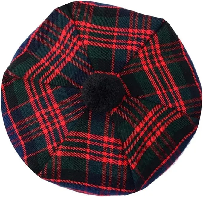 Scottish Hat Tam o' Shanter Tammy Jimmy Flat Bonnet in Various Tartans