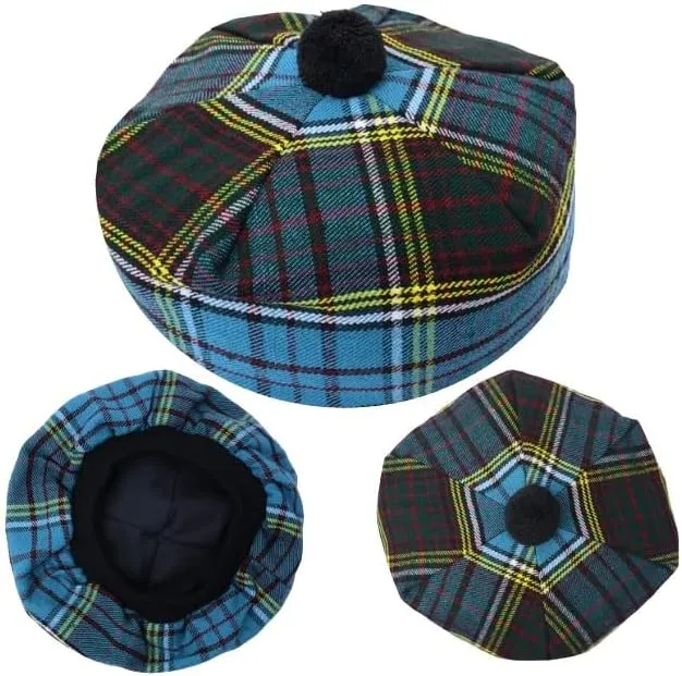 Scottish Hat Tam o' Shanter Tammy Jimmy Flat Bonnet in Various Tartans