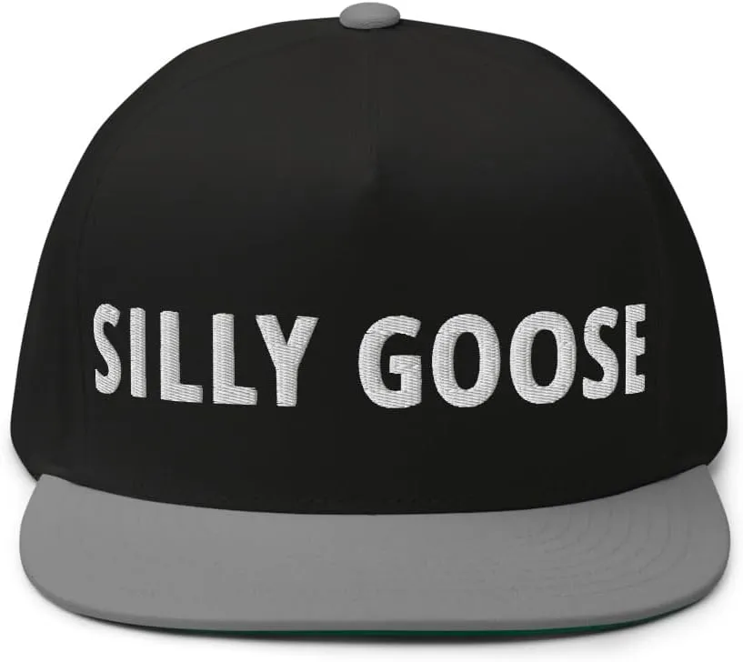 Silly Goose Hat (Embroidered Flat Bill Snapback Cap)