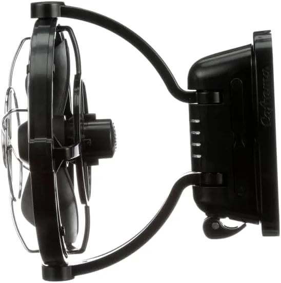Sirocco II Elite Fan from by Caframo. 12V/24V Auto-Sensing Brushless DC, Omnidirectional Low-Power Draw Fan for Boats and RVs. Made in Canada. Black.