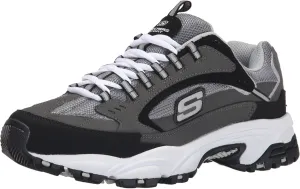 Skechers Men's Stamina Cutback Lace-Up Sneaker,Charcoal Cutback,11.5 2E US