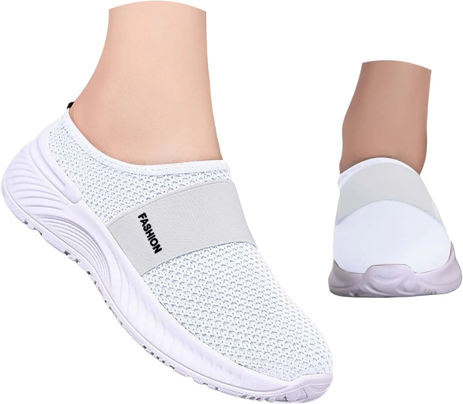 Slip On Sandals Women Comfortable Mesh Closed Toe Walking Orthopedic Shoes Breathable Wide Width Arch Support Shoes