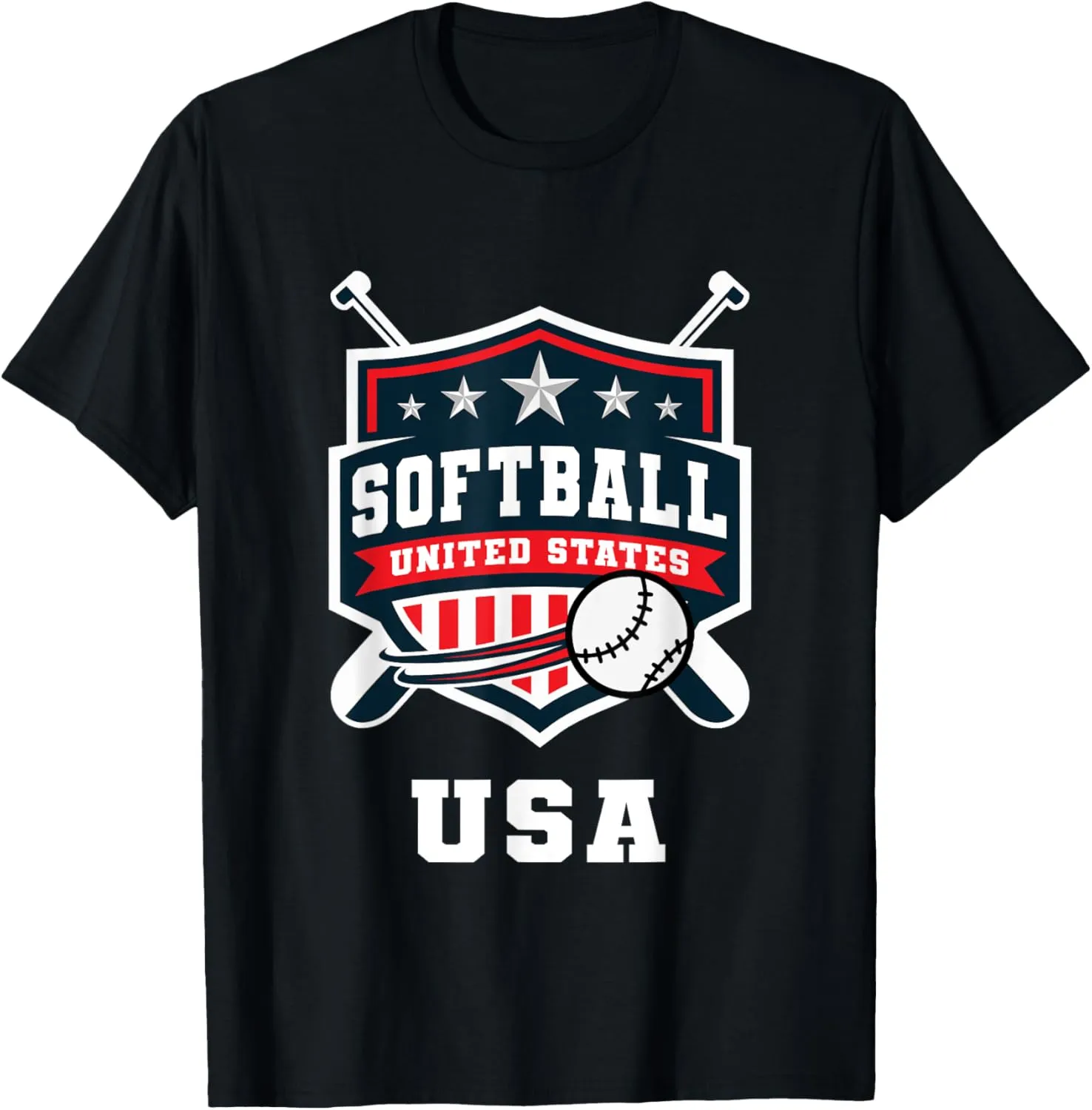 Softball USA Support the Team USA Flag T-Shirt