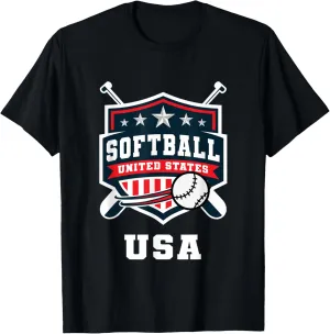 Softball USA Support the Team USA Flag T-Shirt