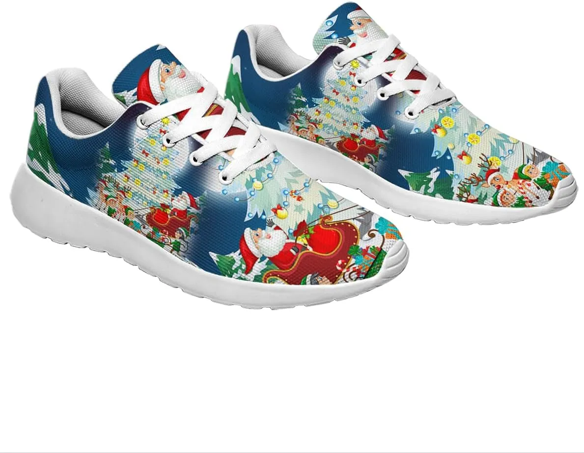 Sonzj-II Christmas Shoes Women Running Shoes Men Lightweight Walking Sneakers Mesh Athletic Sport Shoes