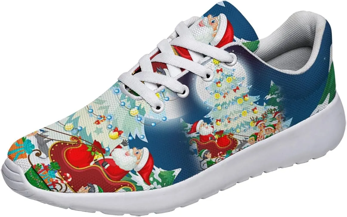 Sonzj-II Christmas Shoes Women Running Shoes Men Lightweight Walking Sneakers Mesh Athletic Sport Shoes