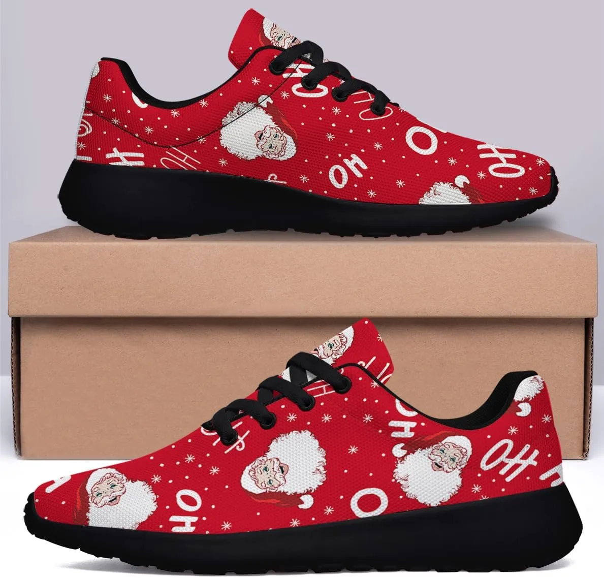Sonzj-II Christmas Shoes Women Running Shoes Men Lightweight Walking Sneakers Mesh Athletic Sport Shoes