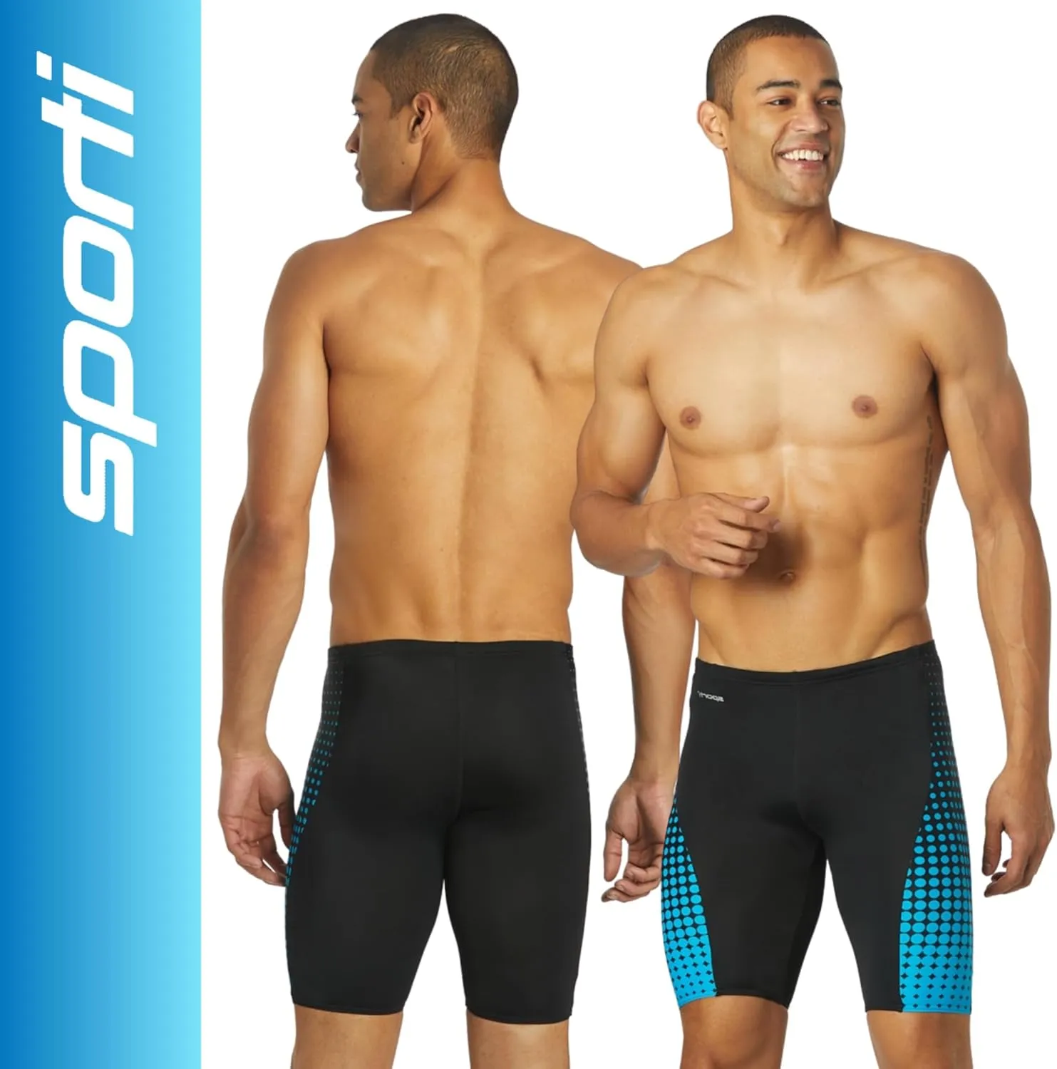 Sporti Men's Athletic Swimwear Jammers, Multi Solid Color - Racing & Training Swimsuit Jammers for Men, Durable Long Lasting