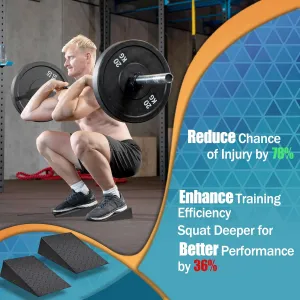 Squat Wedge Block 2Pcs - for Professional Trainer Athletes Portable Slant Board for Squats Weightlifting Calf Raise Block Improve Mobility and Performance