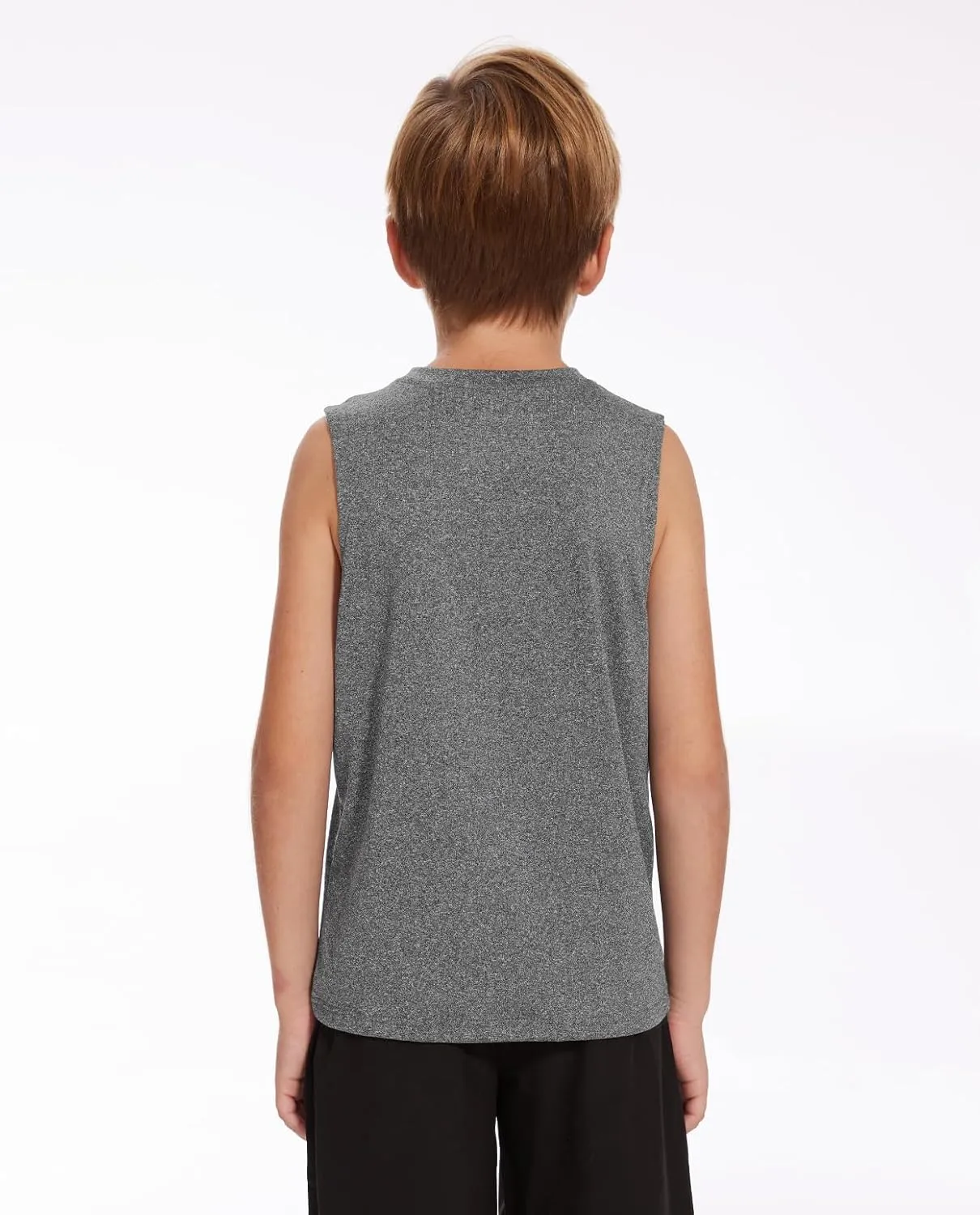 Star Vibe 5 Pack Boys Tank Tops Dry-Fit, Moisture Wicking Active Athletic Shirts Sleeveless Performance T-Shirts for Kids