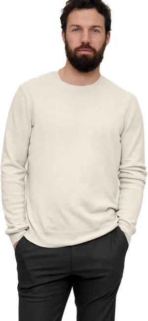 State Cashmere Men's Essential Crewneck Sweater 100% Pure Cashmere Classic Long Sleeve Pullover