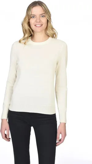 State Cashmere Women’s Essential Crewneck Sweater 100% Pure Cashmere Classic Long Sleeve Pullover