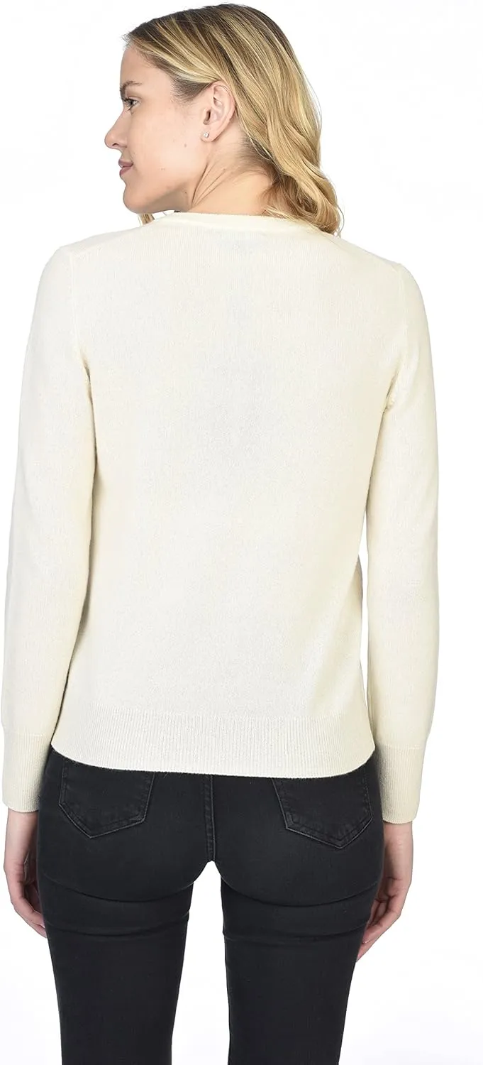 State Cashmere Women’s Essential Crewneck Sweater 100% Pure Cashmere Classic Long Sleeve Pullover