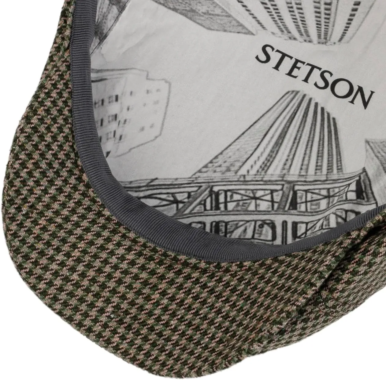 Stetson Silk Houndstooth Flat Cap Men - Made in The EU