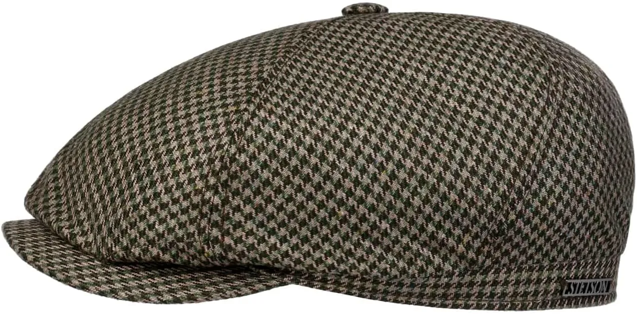 Stetson Silk Houndstooth Flat Cap Men - Made in The EU