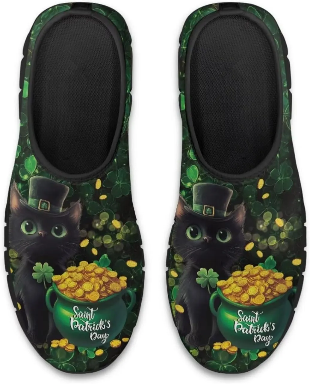 St.Patrick's Day Womens Loafer Flat Shoes Lightweight Classic Slip On Ladies Driving Sneakers - Green