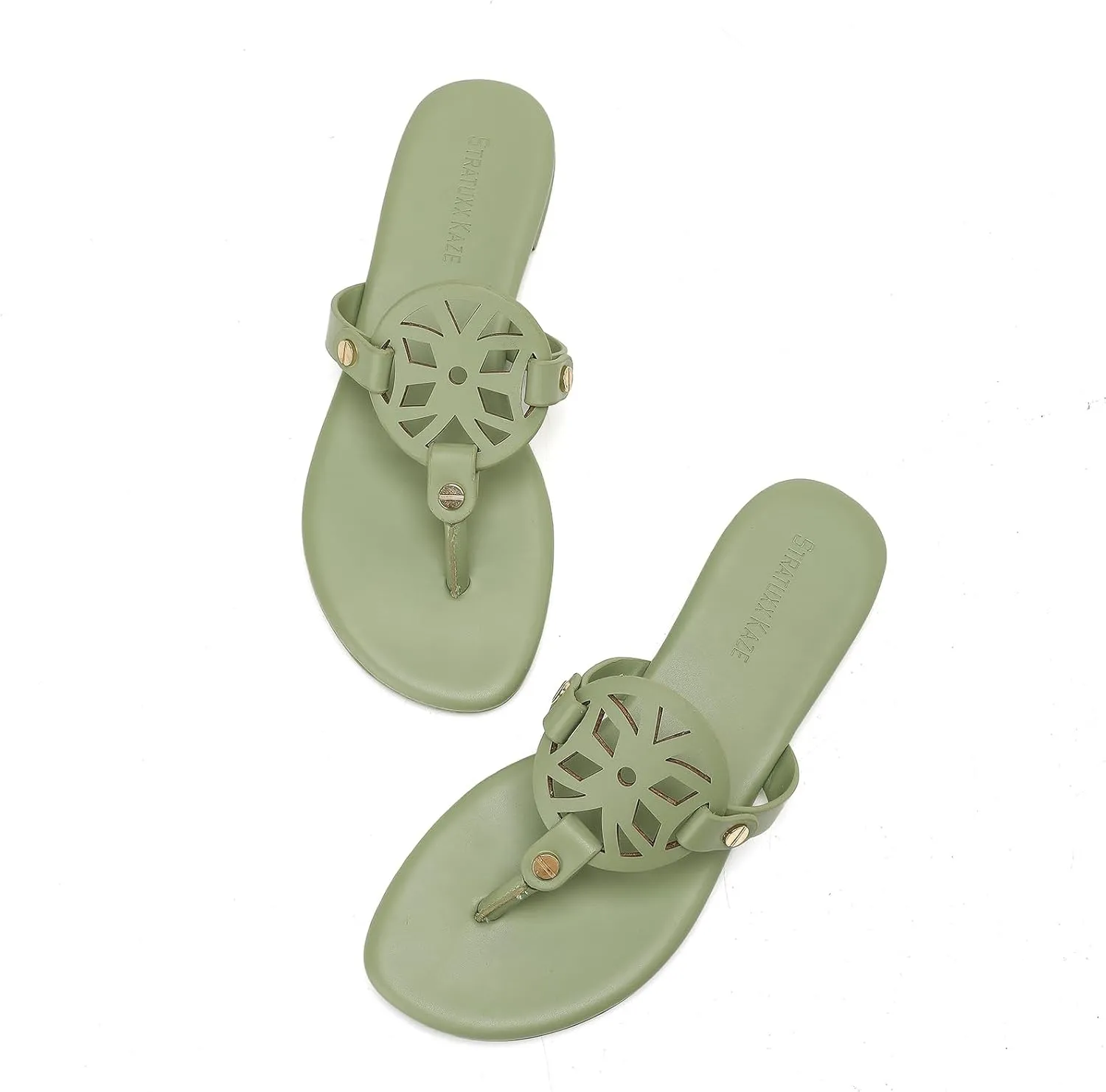Stratuxx Kaze Flip Flops for Women with Memory Foam, Women's Flat Sandals Dressy Slide Sandals Comfortable Slippers for Women