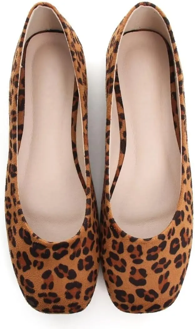 Stunner Women's Comfortable Slip On Ballet Shoes Square Toe Dress Flats Soft Walking Flats