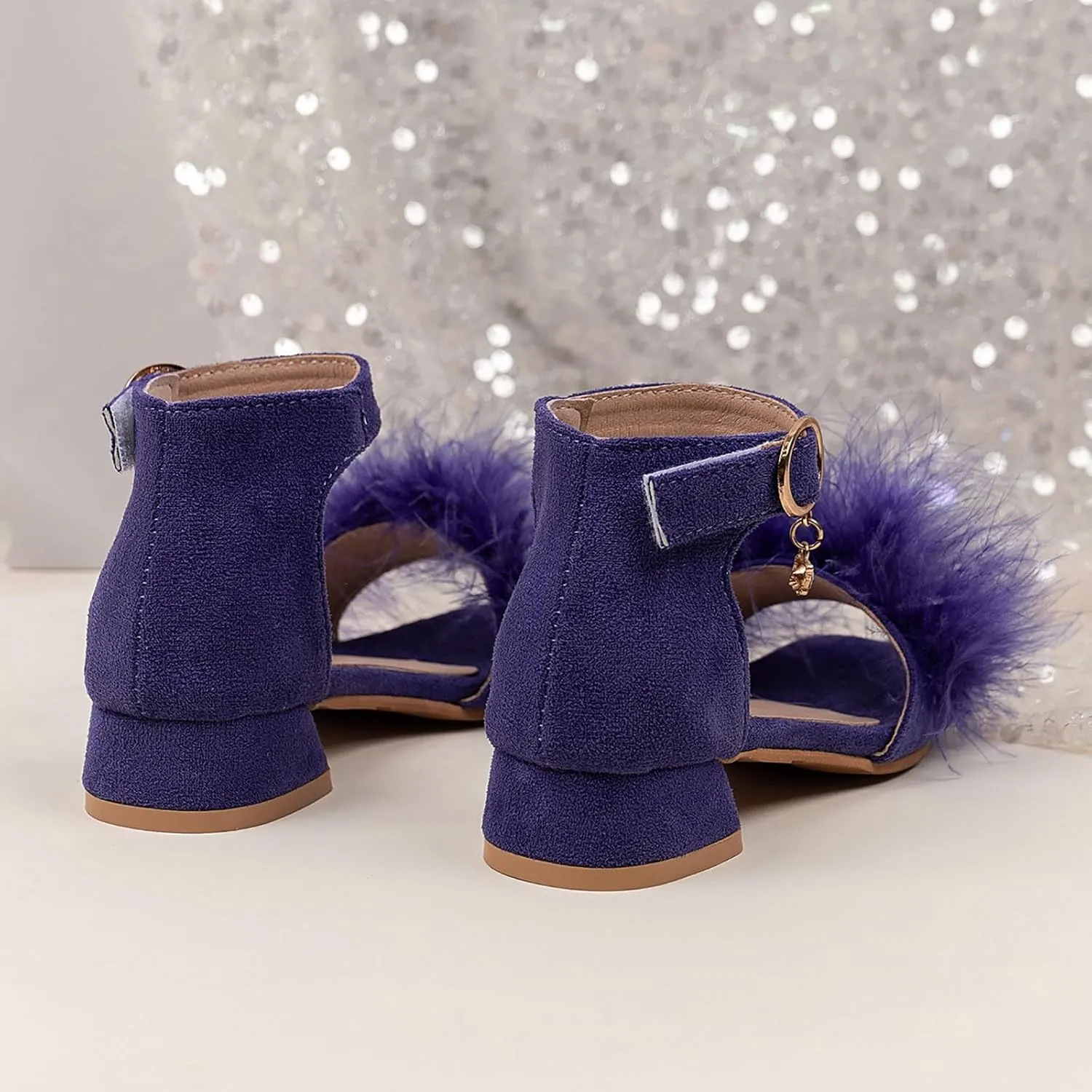 Summer Flower Girl Shoes Children Shoes Fashion Flower Thick Soled Sandals Soft Sole Comfortable Princess Sandals Summer Non Slip Cork Glitter Toddler Slippers