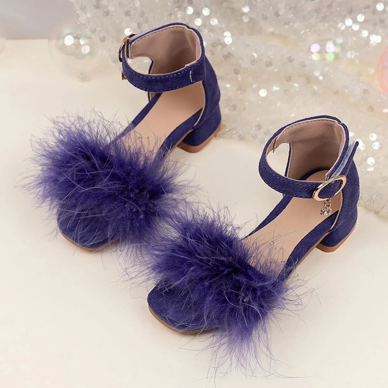 Summer Flower Girl Shoes Children Shoes Fashion Flower Thick Soled Sandals Soft Sole Comfortable Princess Sandals Summer Non Slip Cork Glitter Toddler Slippers