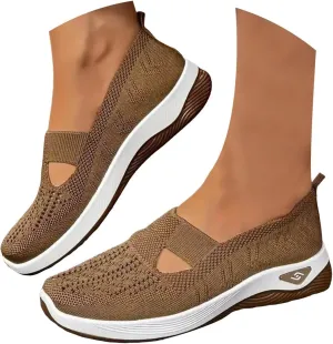 Summer Sandals for Women 2025 Dressy Orthopedic Walking Shoes Womens Woven Orthotic Breathable Walking Sneaker Non-Slip Arch Support Slip on Shoe