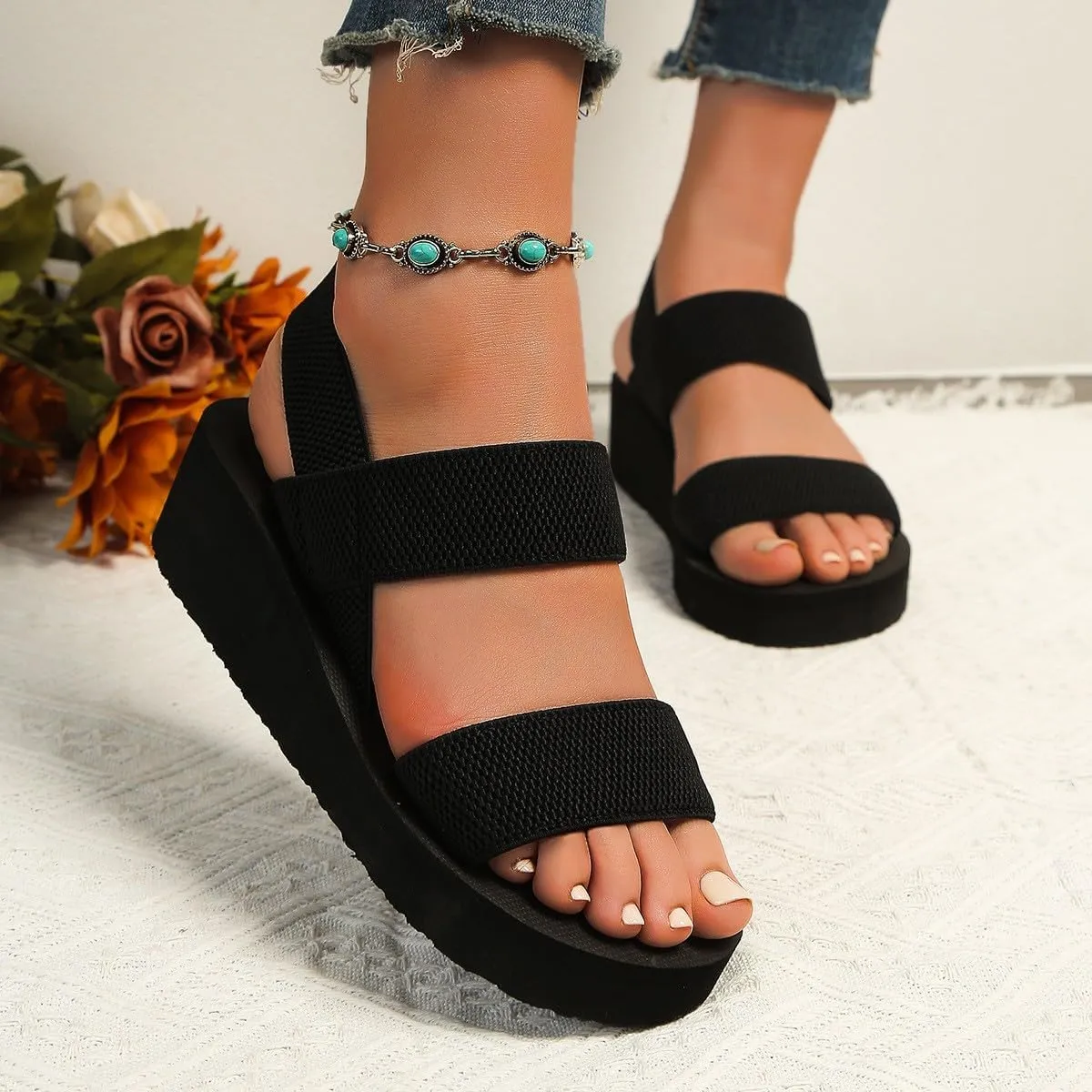 Summer Sandals for Womens 2025 Trendy Comfortable Walking Cute Sandals Casual Beach Vacation Shoes for Women