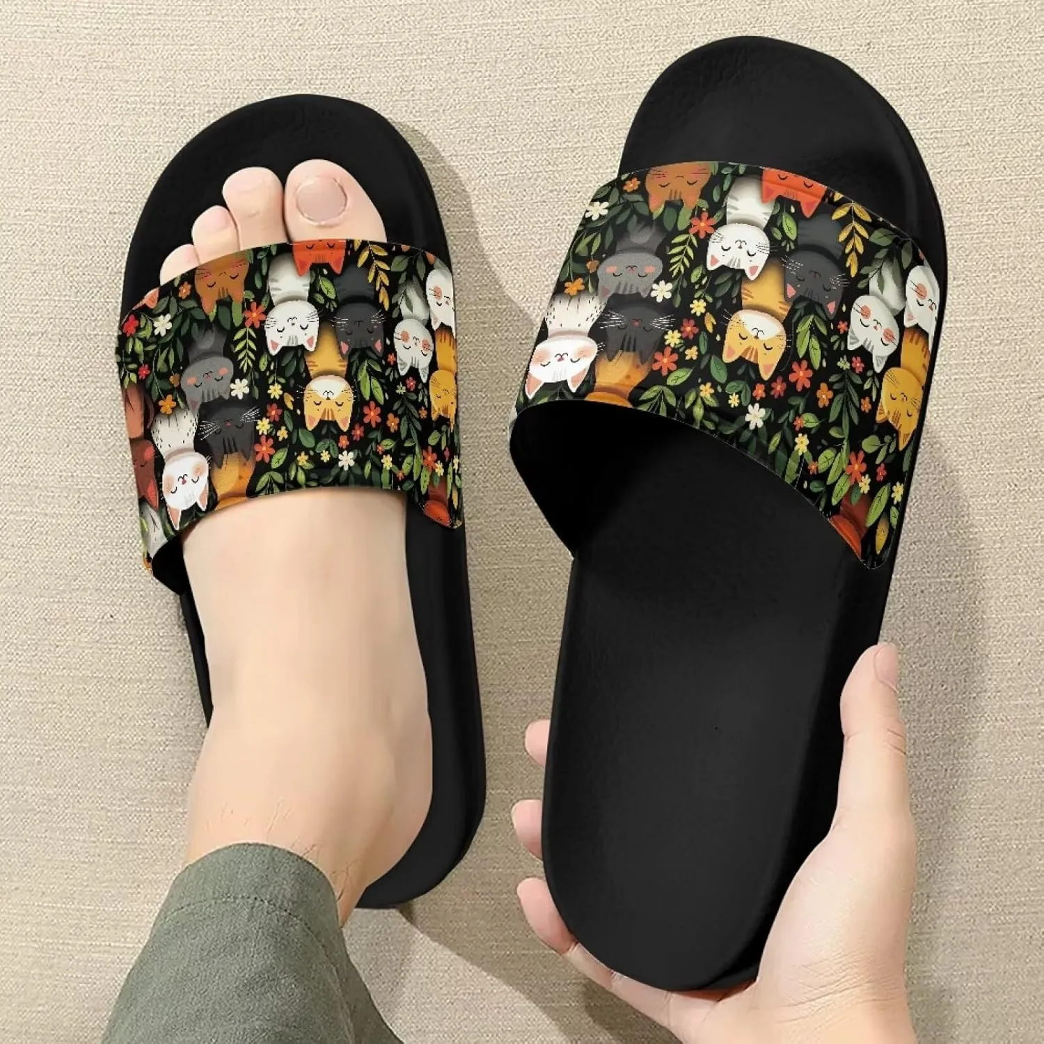 Summer Slide Slippers for Women, Comfortable Soft Sole Non-Slip Slippers Slide Sandal
