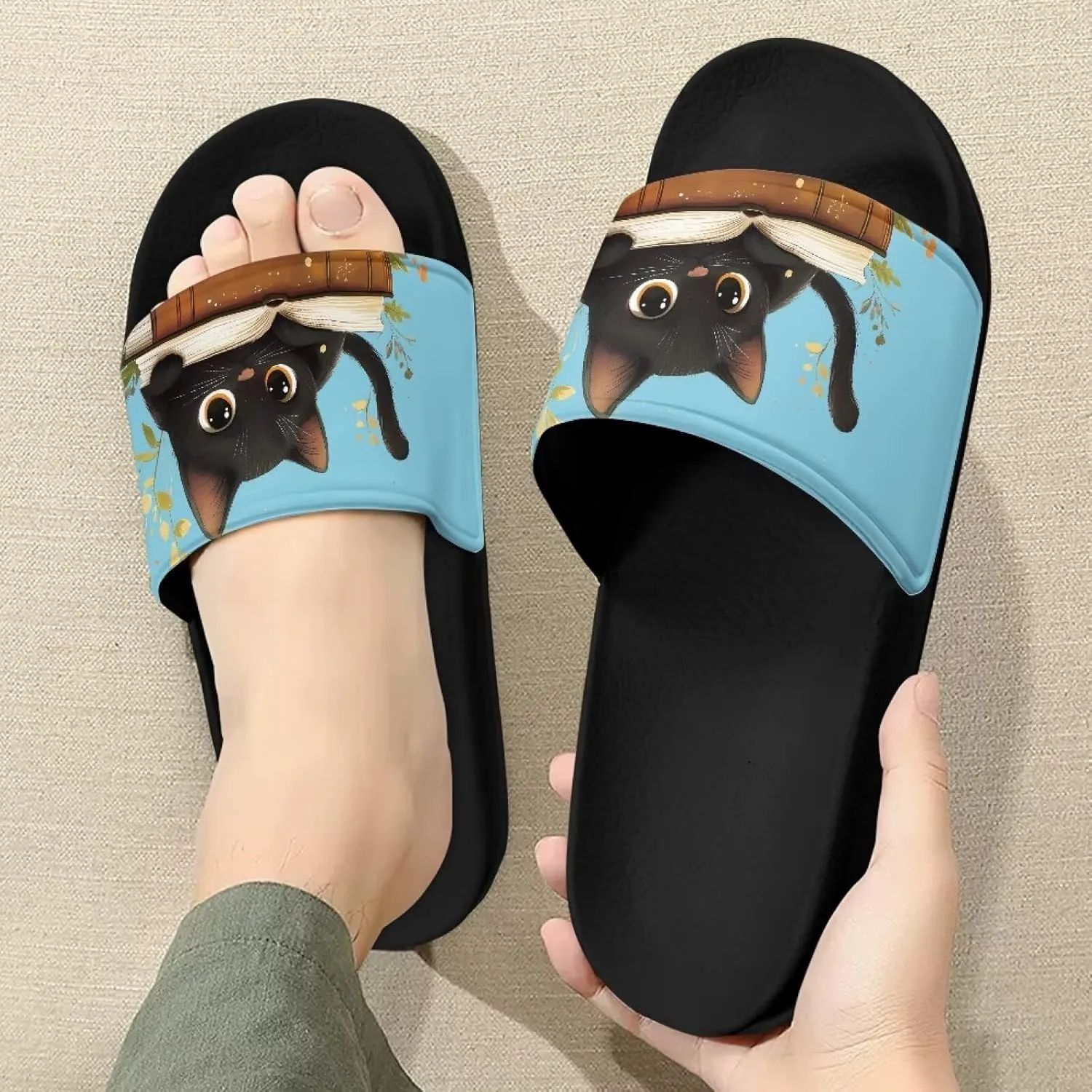 Summer Slide Slippers for Women, Comfortable Soft Sole Non-Slip Slippers Slide Sandal