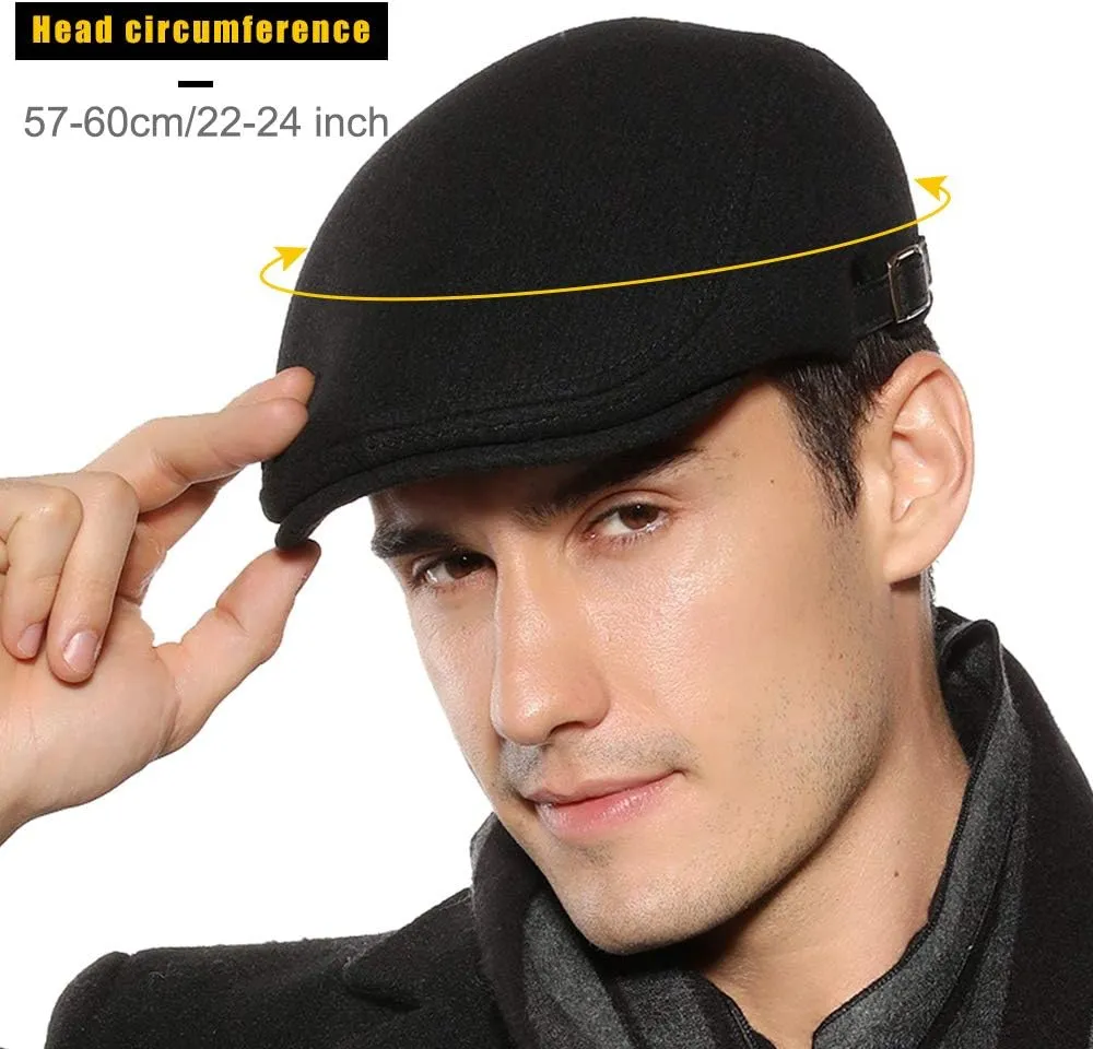 Sumolux Mens Newsboy Cap Winter Beret Hat Cabbie Flat Cap