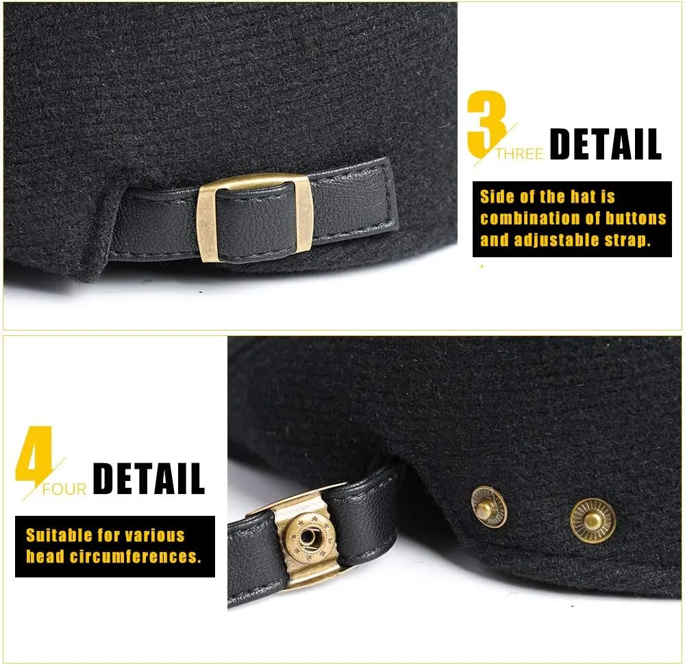 Sumolux Mens Newsboy Cap Winter Beret Hat Cabbie Flat Cap