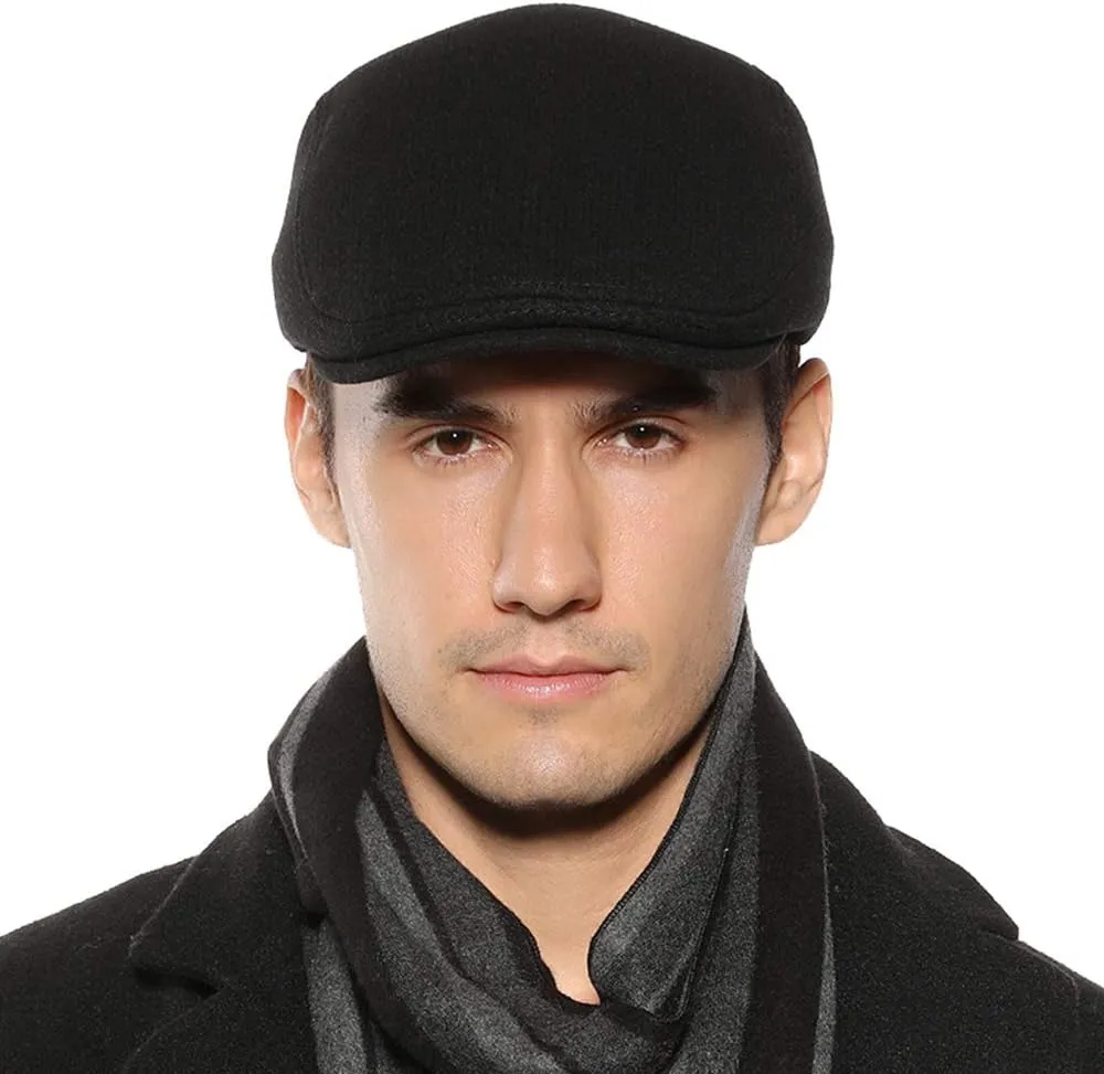 Sumolux Mens Newsboy Cap Winter Beret Hat Cabbie Flat Cap