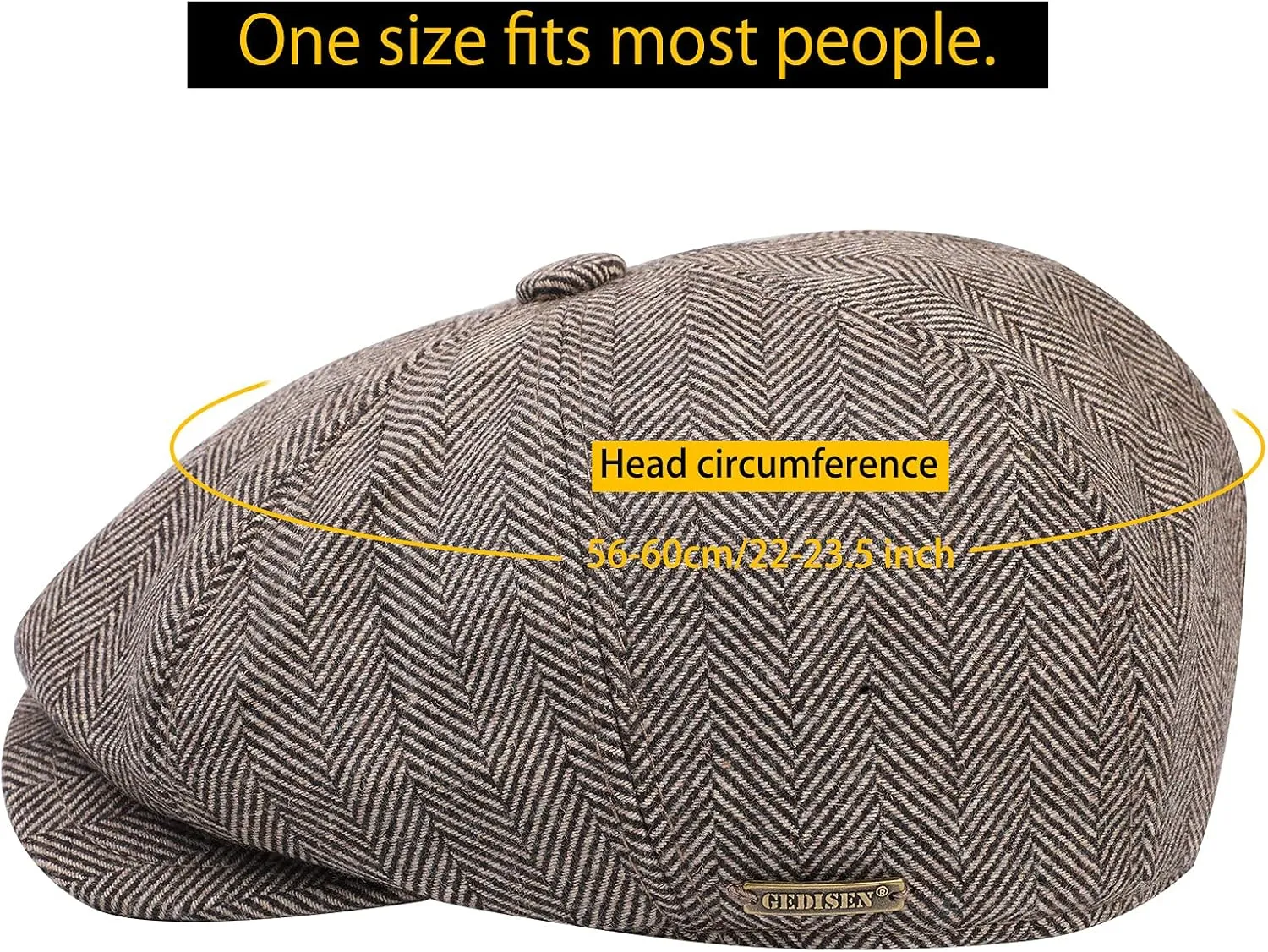Sumolux Newsboy Cap for Men Wool Classic 8 Panel Vintage Gatsby Lvy Cabbie Hat Flat Beret Cap