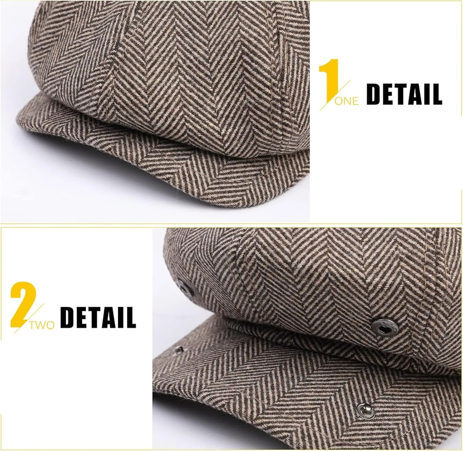 Sumolux Newsboy Cap for Men Wool Classic 8 Panel Vintage Gatsby Lvy Cabbie Hat Flat Beret Cap