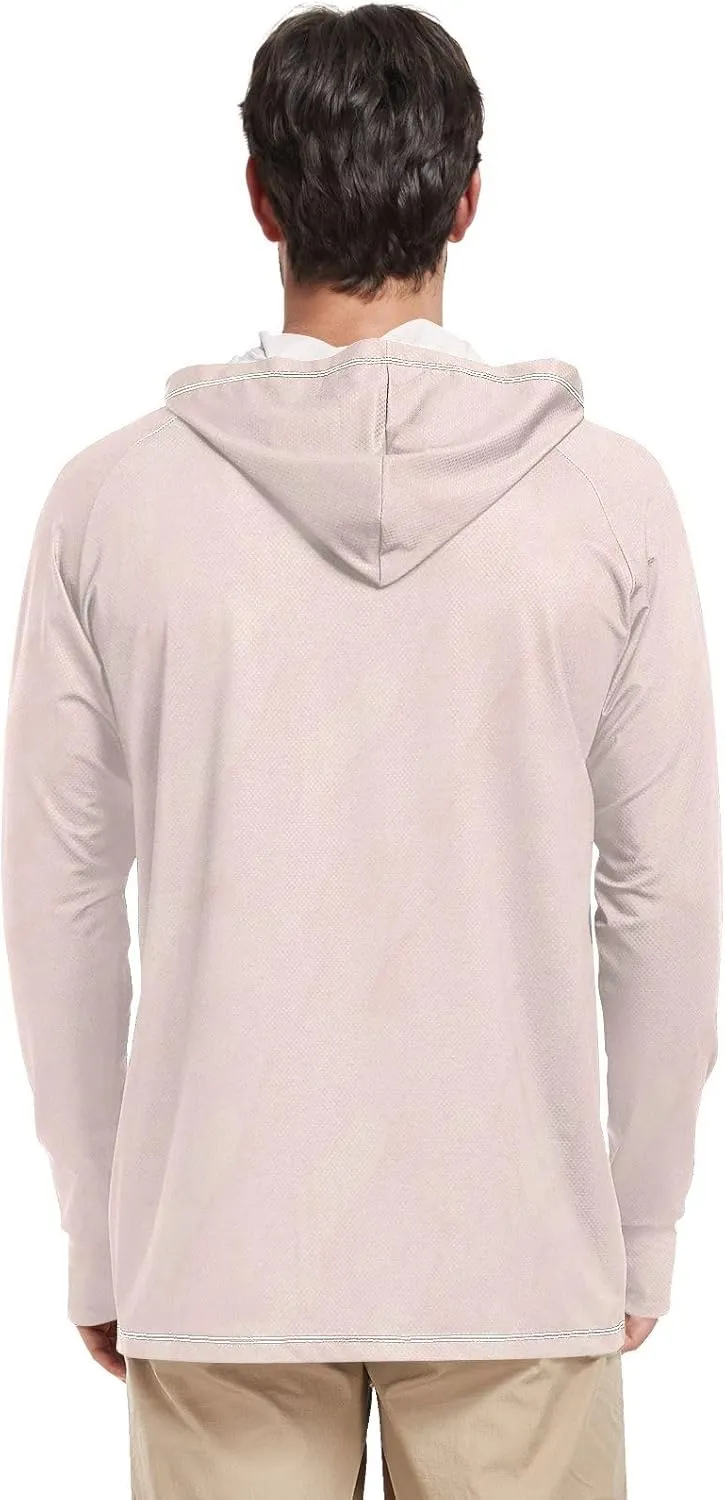 Sun Shirt Hoodie for Men Long Sleeve UPF 50 Mens Sun Shirt Lightweight UV Rash Guard Hooded Hooded Fishing Shirts