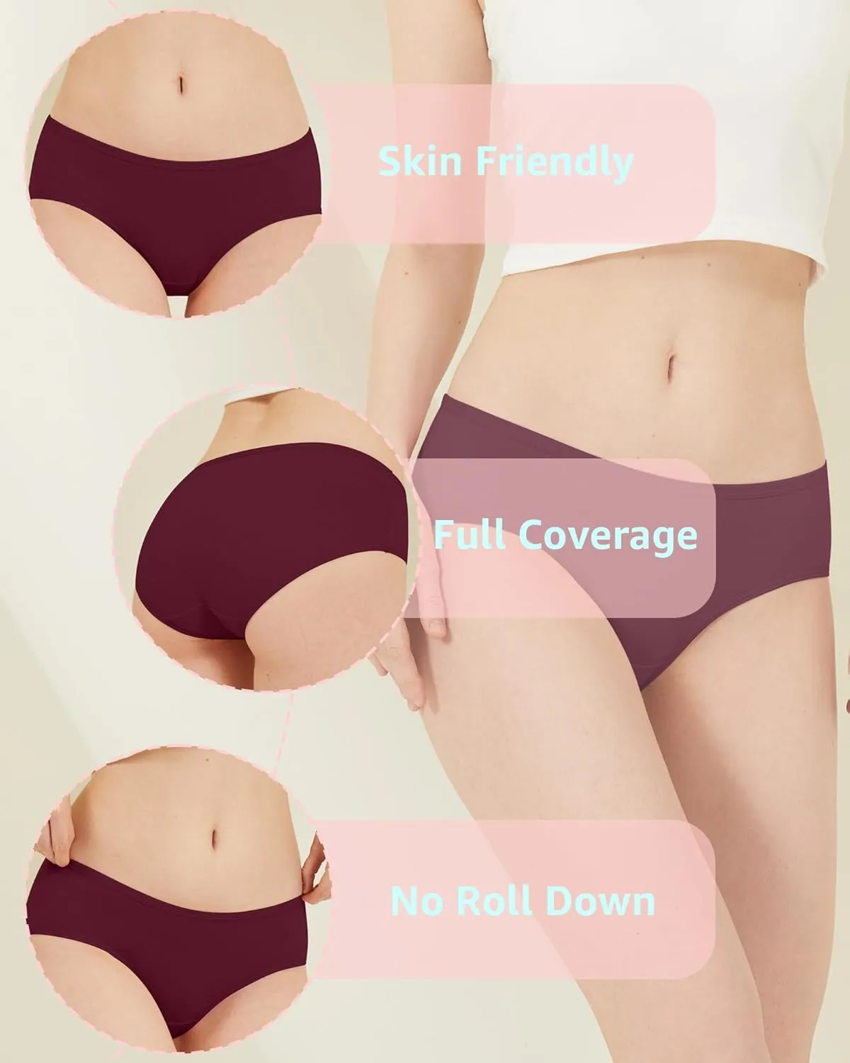 Teen Girls Underwear Cotton Brief Panties 6 pack