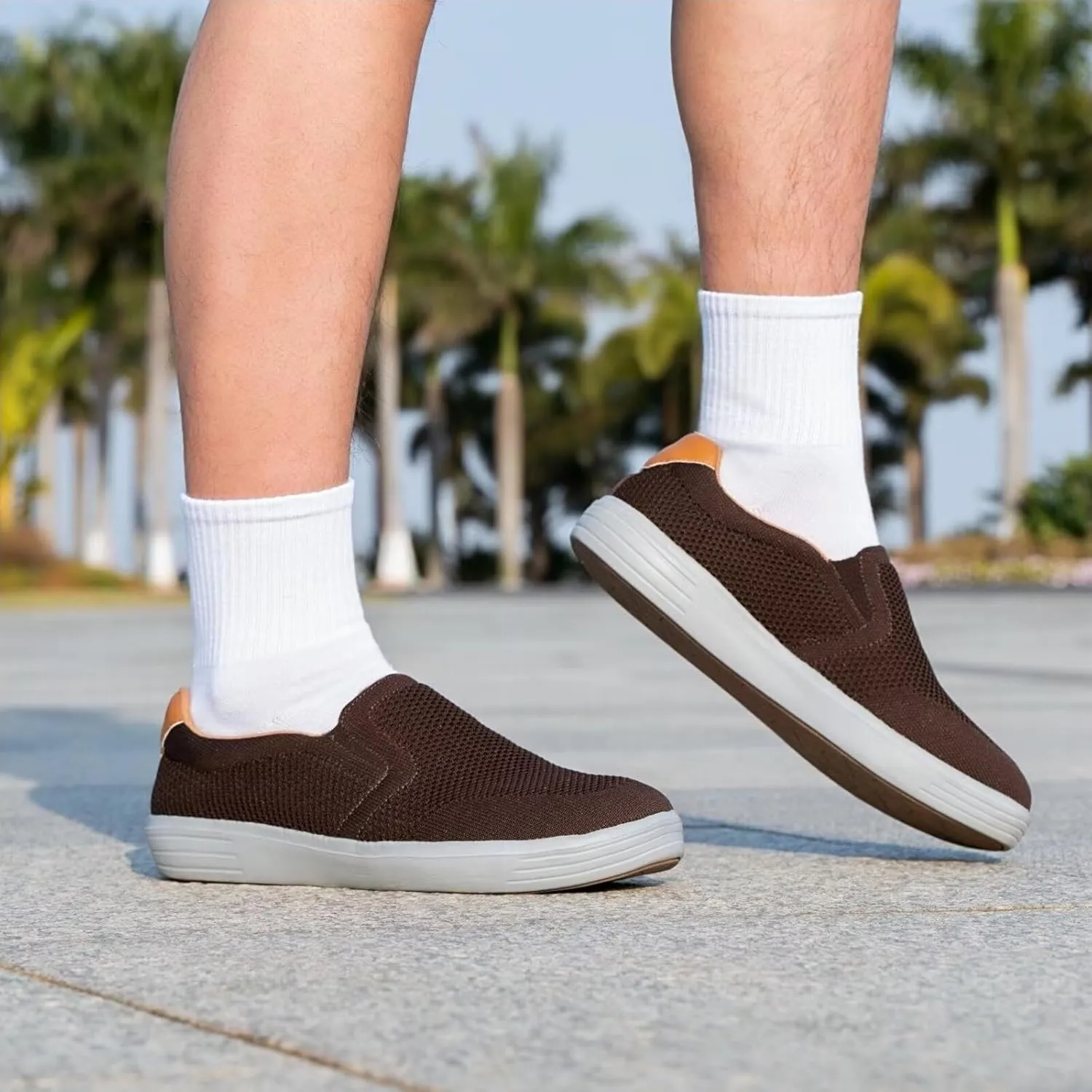 TIOSEBON Men's Mesh Slip on Walking Shoes-Comfortable Drving Loafer Fashion Sneaker