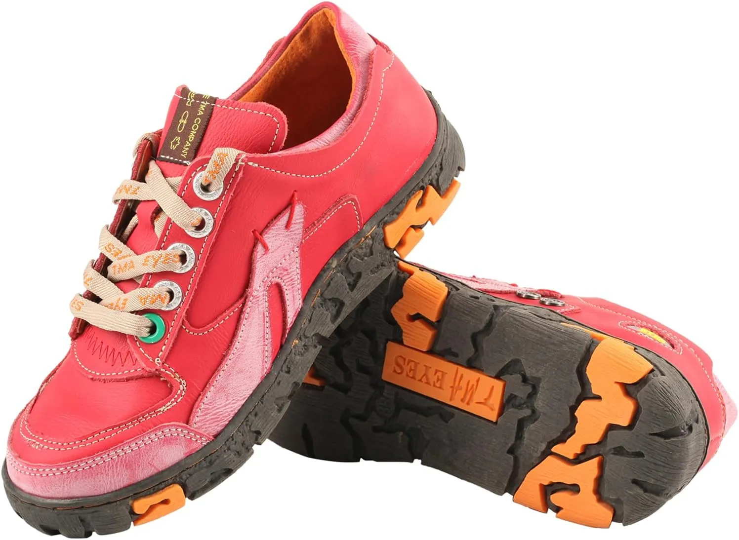 TMA EYES Women's Flat Shoes Lace-Up Casual Fashion Comfortable Leather Shoes