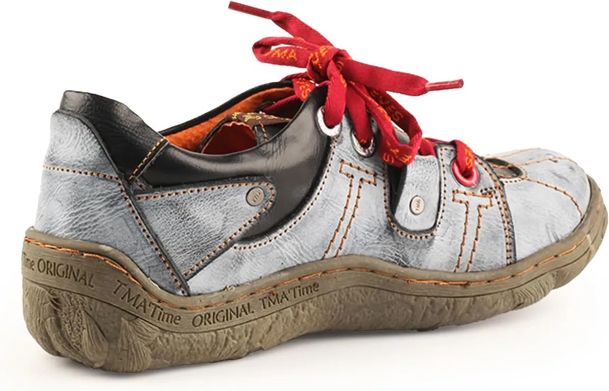 TMA EYES Women's Sneaker Genuine Leather Flat Shoes for Outdoor Sports Casual Shoes