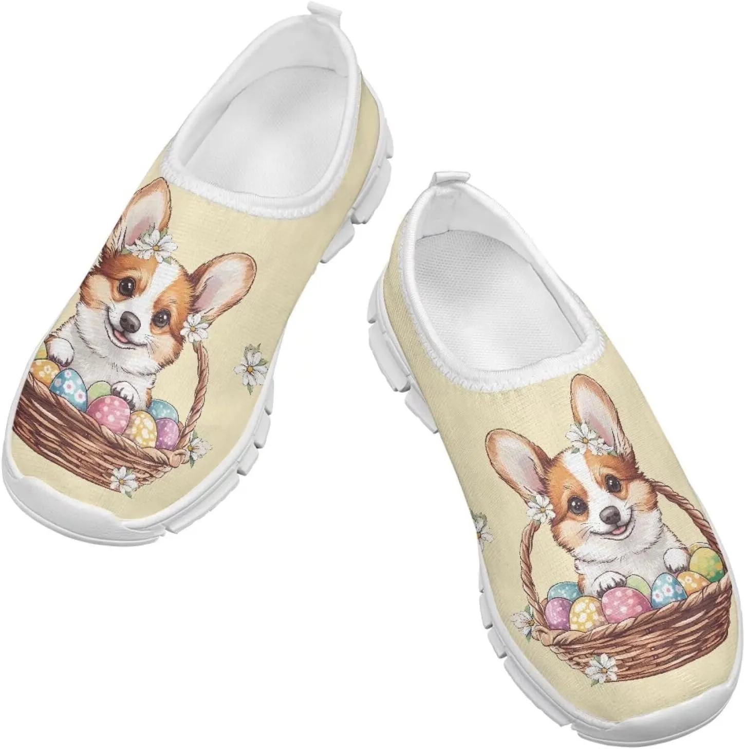 TODIYADDU Girls Easter Shoes Kids Lightweight Mesh Sneakers Casual Athletic Sneaker, White